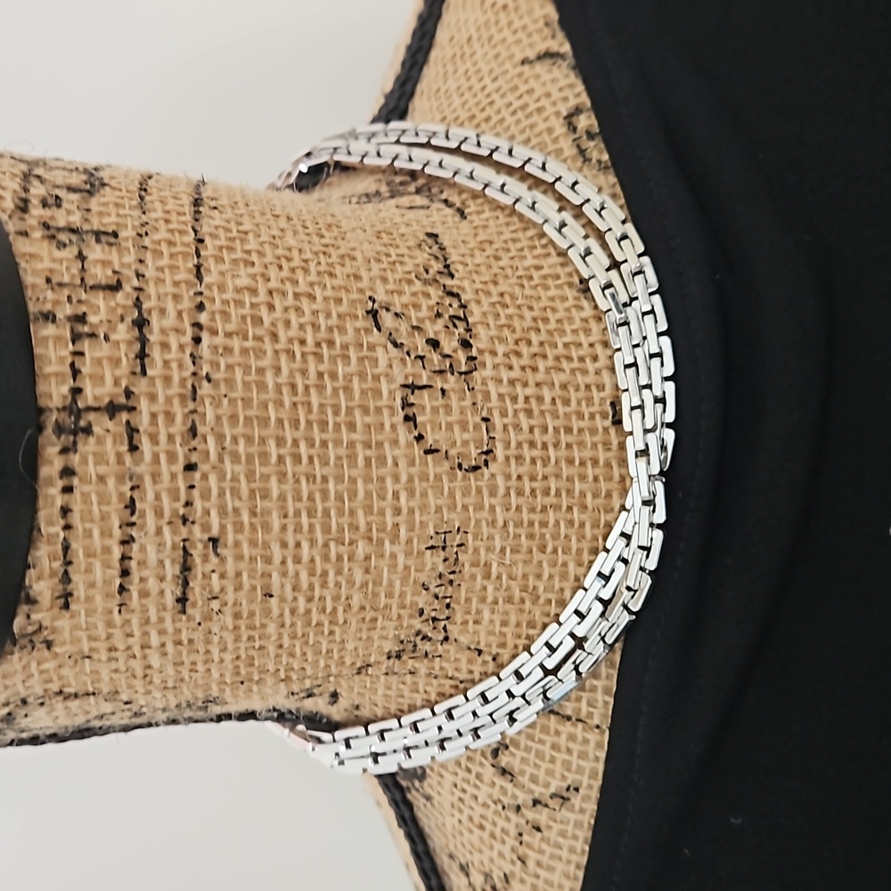 Napier Silver-Tone Linked Double Strand Necklace